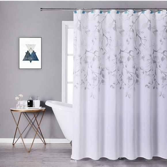 White Floral Shower Curtain - Picture 1 of 4